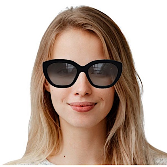 Prada PR 16XS 3890A7 Womens Cat-Eye Sunglasses Black 56mm - Picture 1 of 9